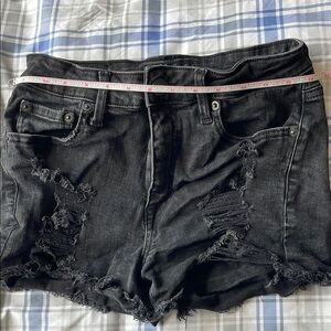 Aeropostale Black Ripped Jean Shorts